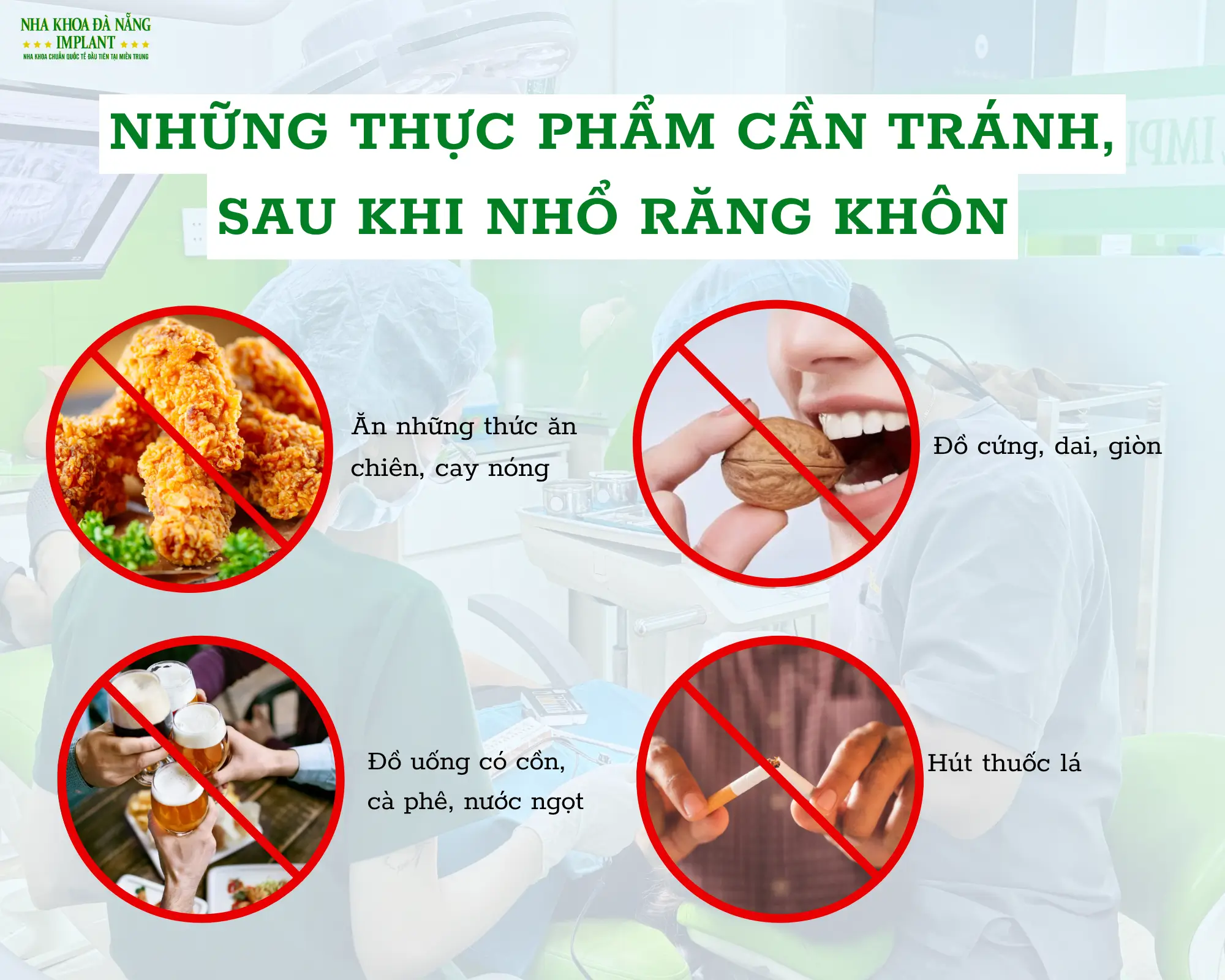 Những thực phẩm cần tránh sau khi nhổ răng khôn