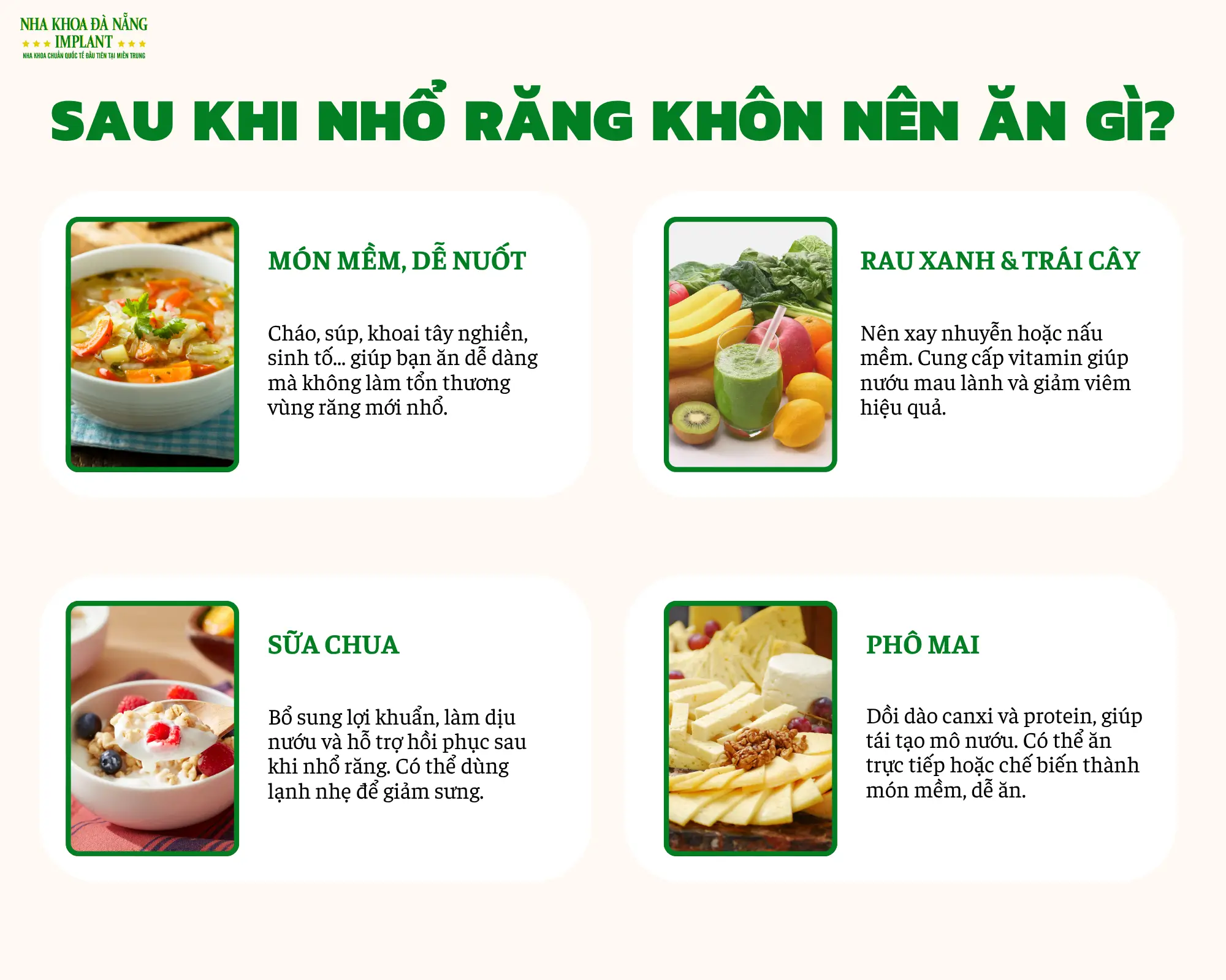 Sau khi nhổ răng khôn nên ăn gì?