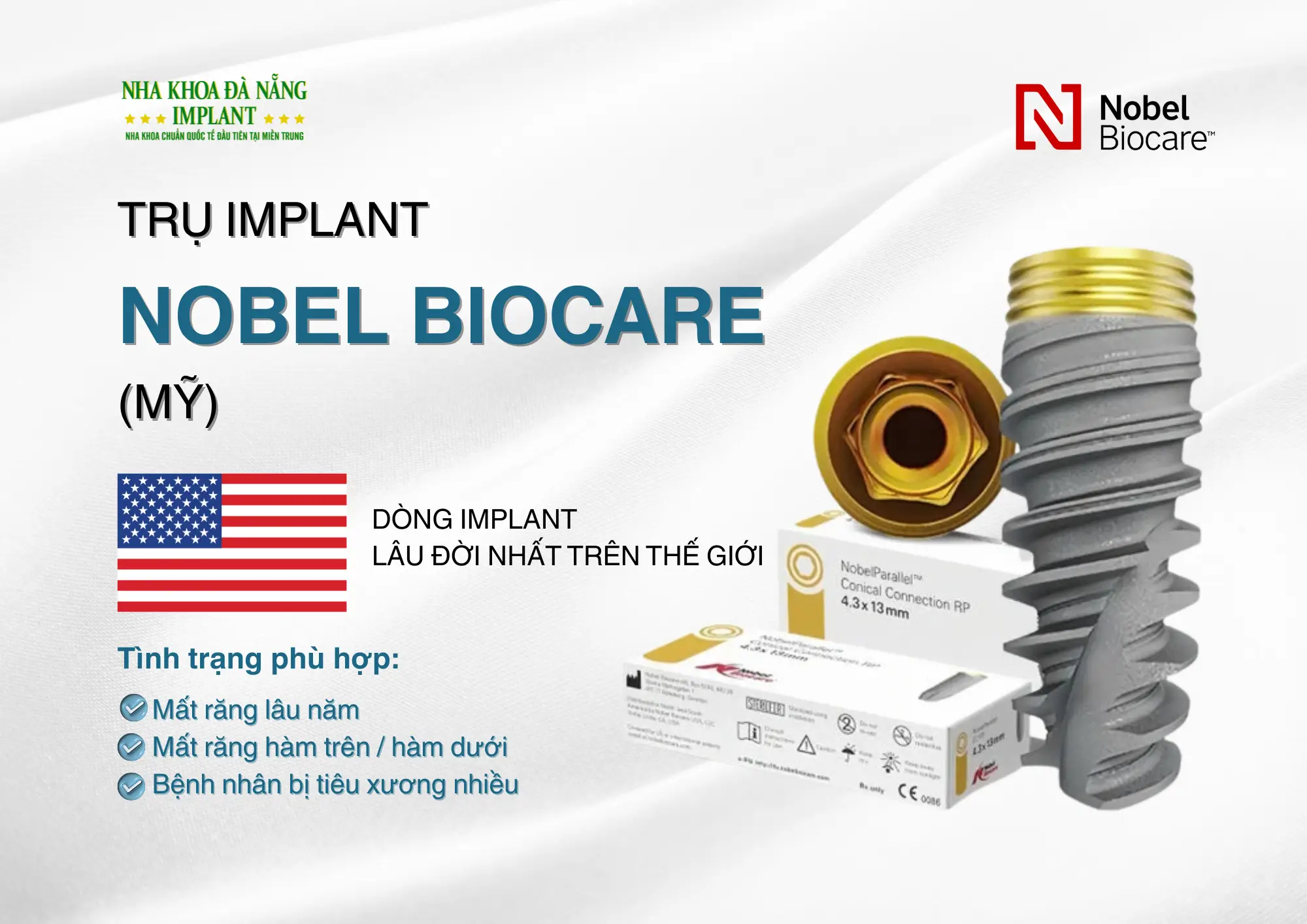 5 Đặc tính của dòng trụ Implant Nobel Biocare - Giải pháp phục hình răng được đông đảo khách hàng lựa chọn 13 Trụ Implant Nobel Biocare