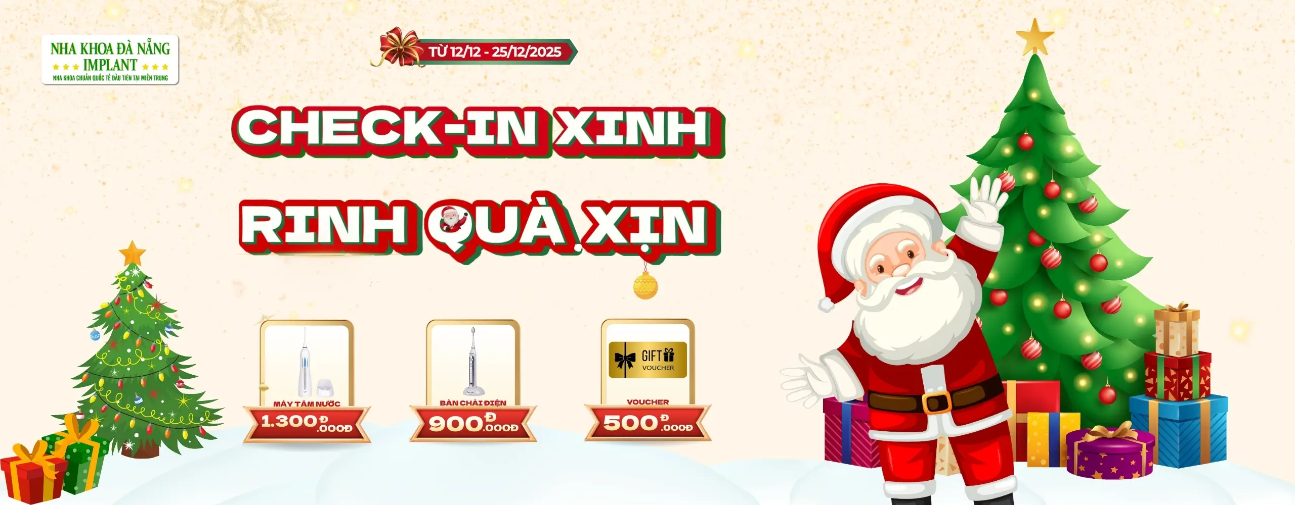 [MINIGAME] Check-in Xinh - Rinh quà Xịn tại Nha Khoa Đà Nẵng Implant dịp Giáng Sinh 2025