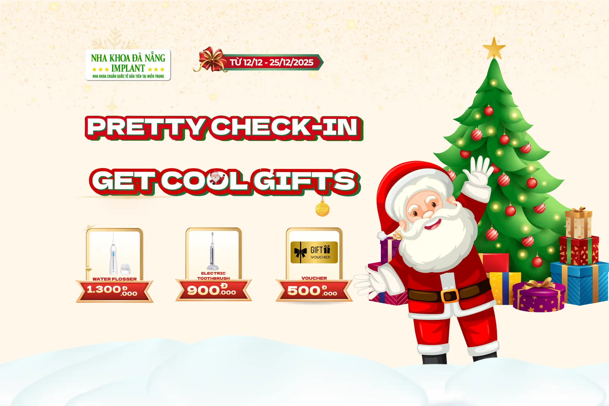 [MINIGAME] Beautiful Check-in – Win Cool Gifts at Da Nang Implant Dental Clinic this Christmas 2025